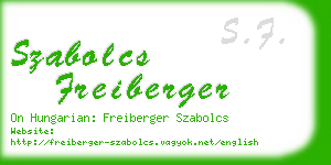 szabolcs freiberger business card